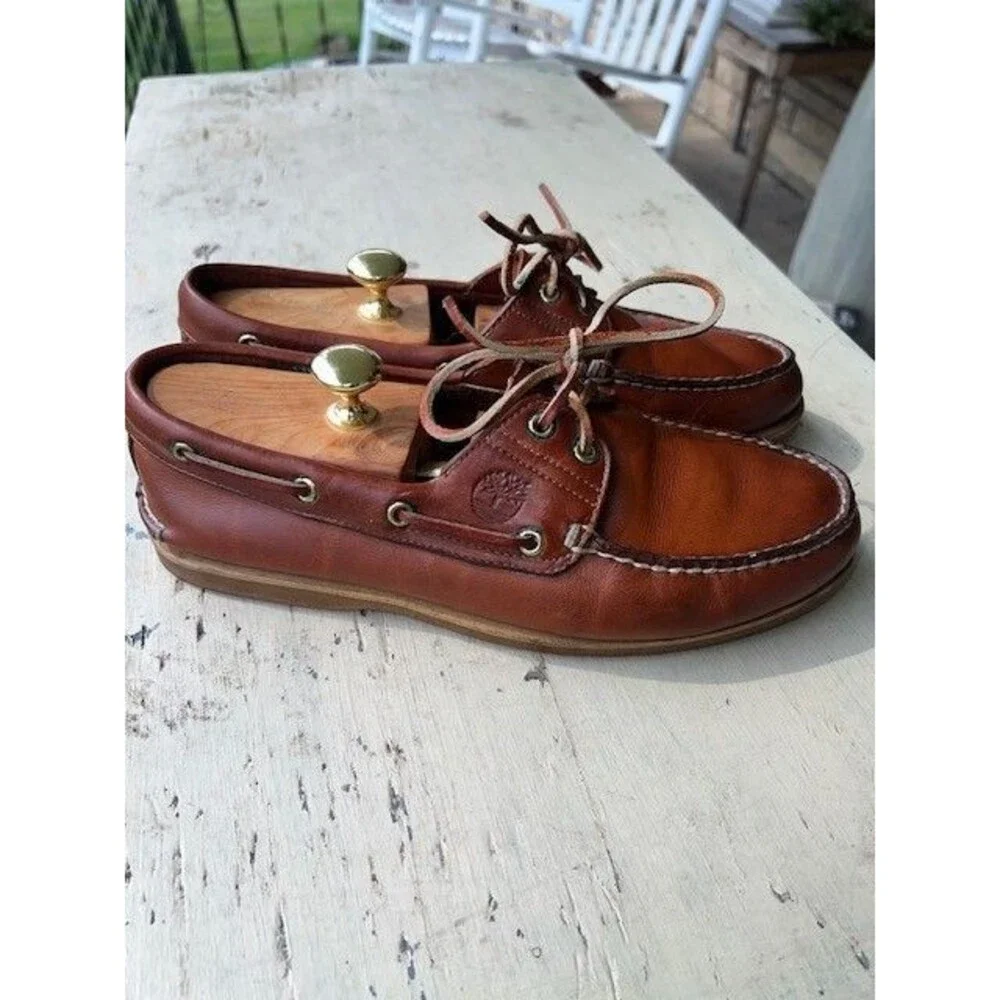 Timberland Men's sz 10 Brown Classic 2 Eye Boat Shoes VGC